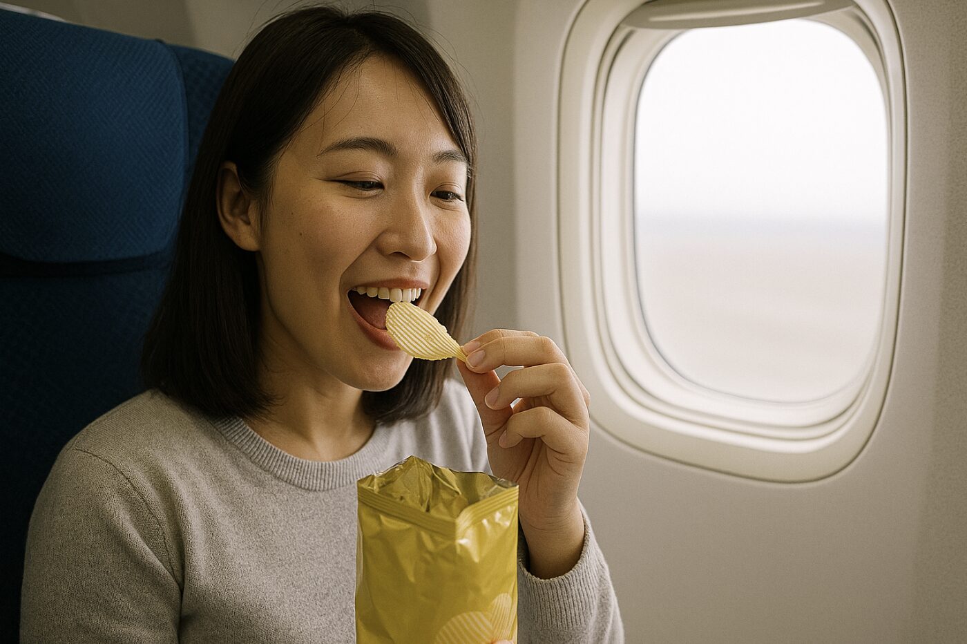 飛行機内でポテチは食べられる?